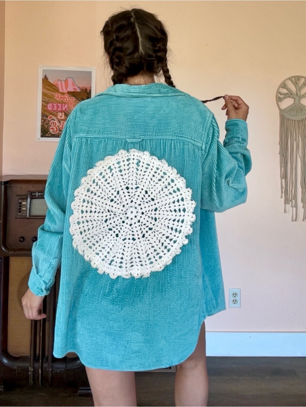 Upcycled Corduroy Button Doen